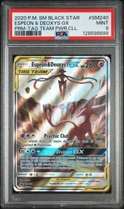 2020 Pokemon SM Black Star Promo #SM240 Espeon & Deoxys GX PRM-TAG TEAM PSA 9 - Bild 1 von 2