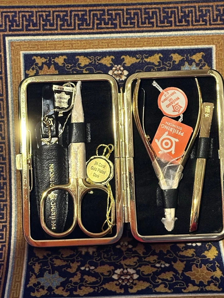 Anillo de flecha - Estuche de manicura - Oro vintage de 24 quilates - Con Alemania - TOTALMENTE NUEVO Foto 1 de 4