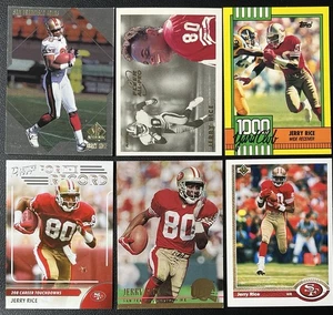 Lote de 6 tarjetas de fútbol americano Jerry Rice San Francisco 49ers SP auténticas, insertadas y más - Imagen 1 de 6
