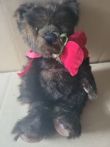 Vintage Hallmark Valentine Dark Brown Teddy Bear 14"Plush - Bild 1 von 4