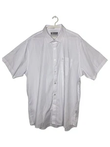 Dixxon Flannel Mens Size 2X Performance Bamboo Shirt Short Sleeve Button White - Picture 1 of 4