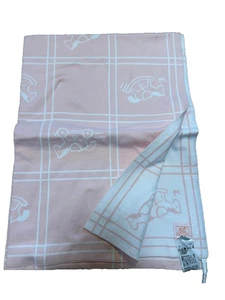 Hermes Paris Schaukelpferd Überwurf Decke Rosa Weiß Baumwolle - Bild 1 von 5