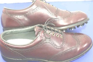 FootJoy Classics Vintage Leather Oxford Wingtip Golf Shoes Size 11D Brown - Picture 1 of 9