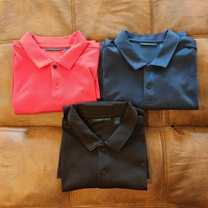 Set of 3 Perry Ellis Athletic Slim Fit Polo Short Sleeve Polo XL Red Blue Black - Picture 1 of 16