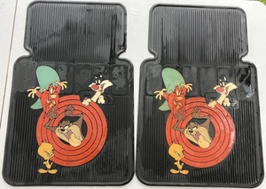 Rubber Floor Mats Looney Tunes Car Truck Cartoon Novelty Vehicle Auto Vintage - Foto 1 di 10