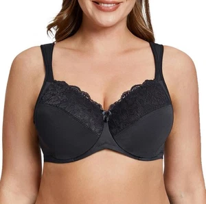 HSIA Womens Minimizer Bra Plus Size Lace Bra Underwire Full Coverage, Non Padded - Picture 1 of 9