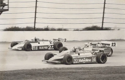 Foyt & Sneva Pocono Row Indy 1981 - Himes Estate Original Press Photo - Image 1 of 2
