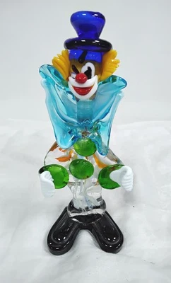Glass Clown Figurine Colourful Art Glass Decor - J17 - image 1 of 4