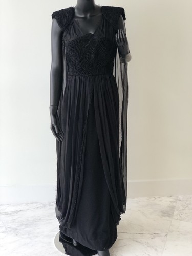 Abito nero Fendi Goddess trasparente taglia 40 RP $3200