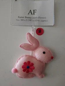 Handmade! Easter Baby Bunny (w/Flower) - 4 Choices. New, Felt Hanging OrnamentAF - Picture 1 of 7