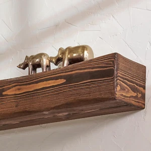 Handmade Fireplace Mantel Shelf, Rustic Wood Mantles for over Fireplace, Wall Mo - Picture 1 of 6
