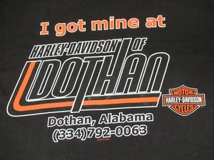 HARLEY-DAVIDSON I GOT MINE AT DOTHAN ALABAMA  BLACK LARGE  2-SIDED T-SHIRT F1643 - Picture 1 of 5