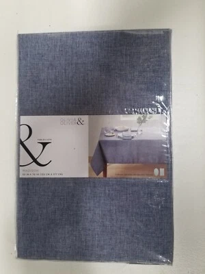 Olivia & Oliver Tablecloth 52" X 70" BLUE For Use On Oval and Rectangle - Image 1 of 4