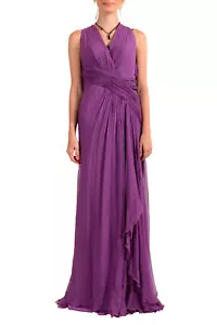 Versace Women's Purple 100% Silk Sleeveless Evening Dress US S IT 40 - Picture 1 of 6