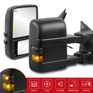 Pair Power Heated Tow Mirrors For 2008-2016 Ford F250 F350 F450 F550 Super Duty - Picture 1 of 10