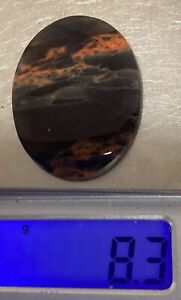 40/30mm Red Ribbon Obsidian Cabochon, Polished In 1965 #128