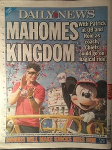 PATRICK MAHOMES KC CHIEFS 2019 SUPER BOWL CHAMPS NY POST NEWSPAPER 2/4/20 - Picture 1 of 1
