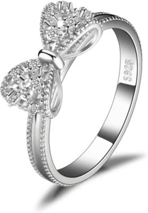 14k White Yellow Rose Gold Plated 925 Sterling Silver Rings for Women, Cubic Zi - Picture 1 of 6