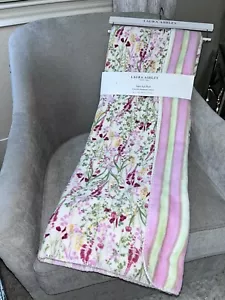 1-NWT LAURA ASHLEY VINTAGE ORIENTAL BLOSSOM FLORAL PRINT THROW BLANKET - Picture 1 of 11