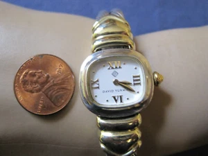 #606 ladys 14k gold and sterling silver DAVID YURMAN bangle  watch bracelet - Picture 1 of 4
