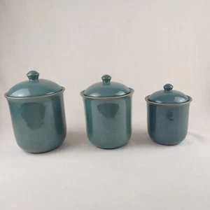 JC Penney Variations Sage Stone Green Canister Set of 3 - Picture 1 of 14
