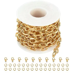 5 Meters Gold Plated Paperclip Jewelry Making Chains Stainless Steel Cable Ch... - Picture 1 of 7