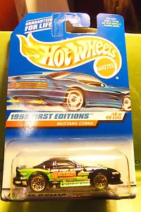 Hotwheels Hot Wheels Fast Racin Black Mustang Cobra Gold Lace Wheels 1998 - Foto 1 di 10