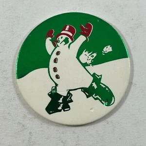 POG Muñeco de Nieve Feliz Tener una Bola de Nieve Pelea Navidad Holográfico - Imagen 1 de 2