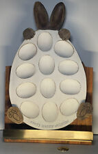 Mud Pie Bunny Rabbit Egg Platter.Every Bunny Welcome! 2024 Easter Wooden