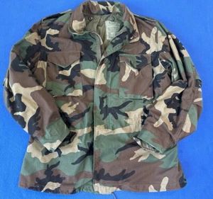 VTG Alpha Industries Military Field Jacket Men L Long Cold Weather Woodland Hood - Picture 1 of 18