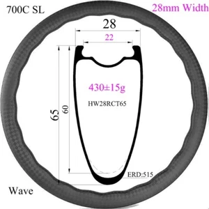 Super Light 700C Gravel Road Bike Wave Rim Disc Brake 24H Tubeless Carbon Wheel - Picture 1 of 7