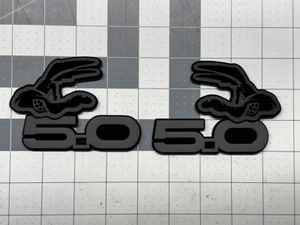 Gray Eye COYOTE 5.0 Emblem Badges Matte On Black Fender Angry Aggressive Racing - Picture 1 of 1