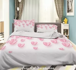3D Stereoscopic Love White Quilt Cover Set Duvet Cover Bedding Pillowcases 1436 - Picture 1 of 10