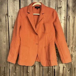 Talbots Wool Blend Unlined jacket Orange Size 8 Pockets - Picture 1 of 7