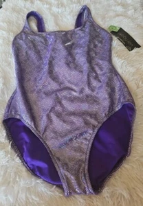 Vintage NOS Robby Len Women's Size 12 Purple Sparkle One Piece Swimsuit - Picture 1 of 8