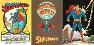 3 Early SUPERMAN Postcards; Krypton, Publ. 1972. “Supercards” Repro; All Mint - Picture 1 of 3