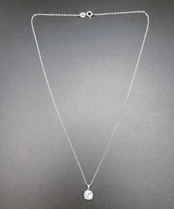 Sterling Silver 925 oval link chain w pendant 17.5" length - Picture 1 of 8