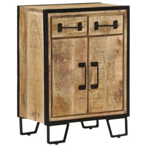 Sideboard mit 2 Schubladen 53x31x72 cm Massivholz Mango & Eisen - Bild 1 von 11