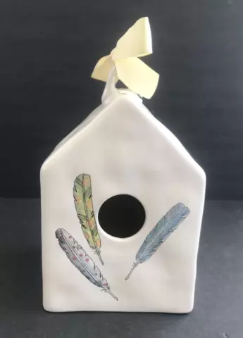 Rae Dunn Feather Birdhouse Artisan Collection by Magenta Square Yellow Ribbon Cover