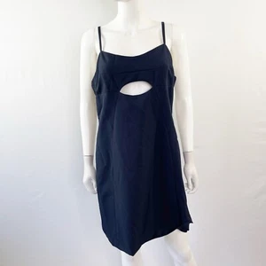 Anthropologie Navy Blue Mini Shift Dress Size L Mare Mare Sleeveless Classic Y2K - Picture 1 of 9
