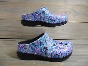 Dansko Womens 5.5-6 Kane Molded Paisley Nursing Clogs Backless Slip On Mules EUC - Picture 1 of 11