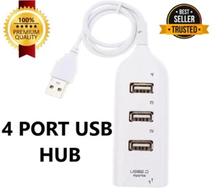 4 Port USB Hub Verlängerung Splitter weiß für Desktop Laptop TV Ladegerät - Bild 1 von 6