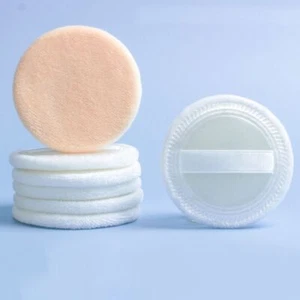 2/6Pcs Round Velvet Cosmetic Puff Soft Loose Powder Puff Makeup Tool - Picture 1 of 16