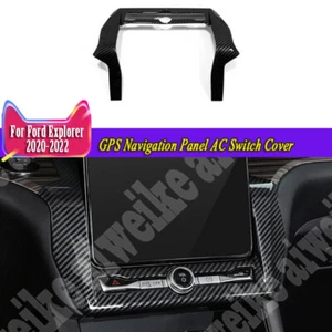 For Ford Explorer 2020-2024 Carbon Fiber GPS Navigation Panel AC Switch Cover - Picture 1 of 9
