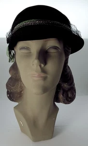Modelo Femenino Años 40 Deco Ojos Inusuales Sombrero Maniquí Cabeza Composición-Topo Oscuro - Imagen 1 de 12