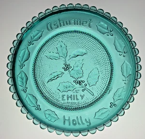 Emily Holly Art Glass Nature Decor Falmouth MA VTG Cape Cod Pairpoint Cup Plate - Picture 1 of 8