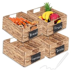 Rectangular Seagrass Baskets Hanging Storage Baskets Kitchen Storage - Picture 1 of 8