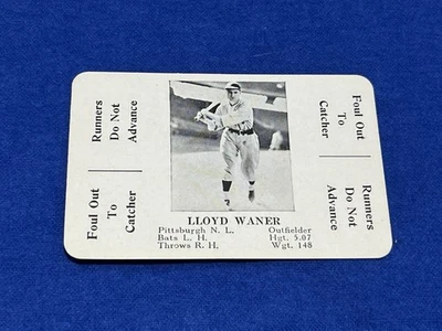 1936 S&S Lloyd Waner Baseball Card Parlor Game Pittsburgh Pirates HOF Mid Grade - Image 1 of 4