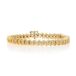 Yellow Gold Diamond Tennis Bracelet 6 3/4" 14k Round Brilliant 3.00ctw - Picture 1 of 10