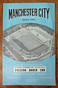 Programme Manchester City V Preston North End 20 March  1965 Maine Road - Picture 1 of 1